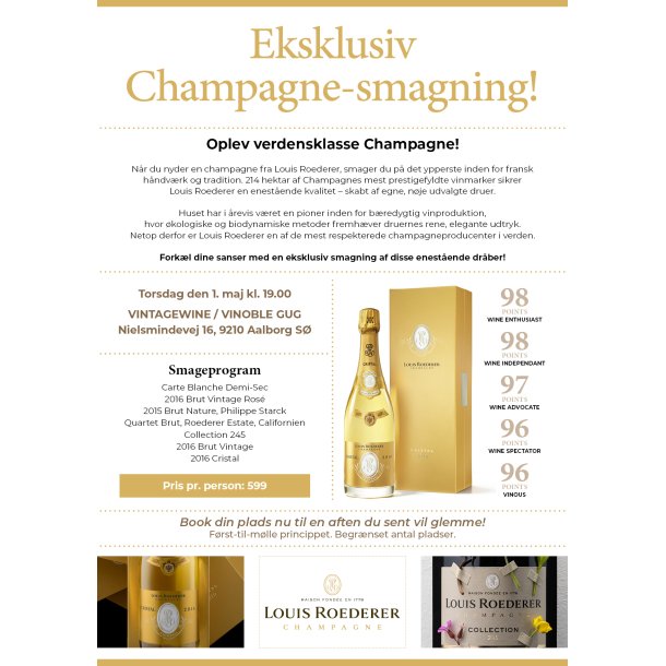 Roederer Champagne-smagning med Cristal 2016